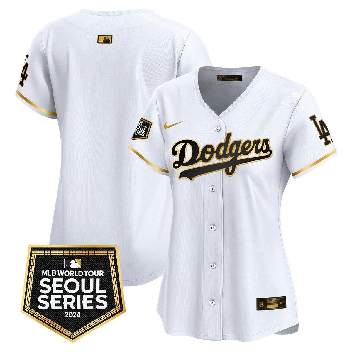 MLB Los Angeles Dodgers Women’s 2024 World Tour Seoul Series Patch Vapor Premier Limited Jersey