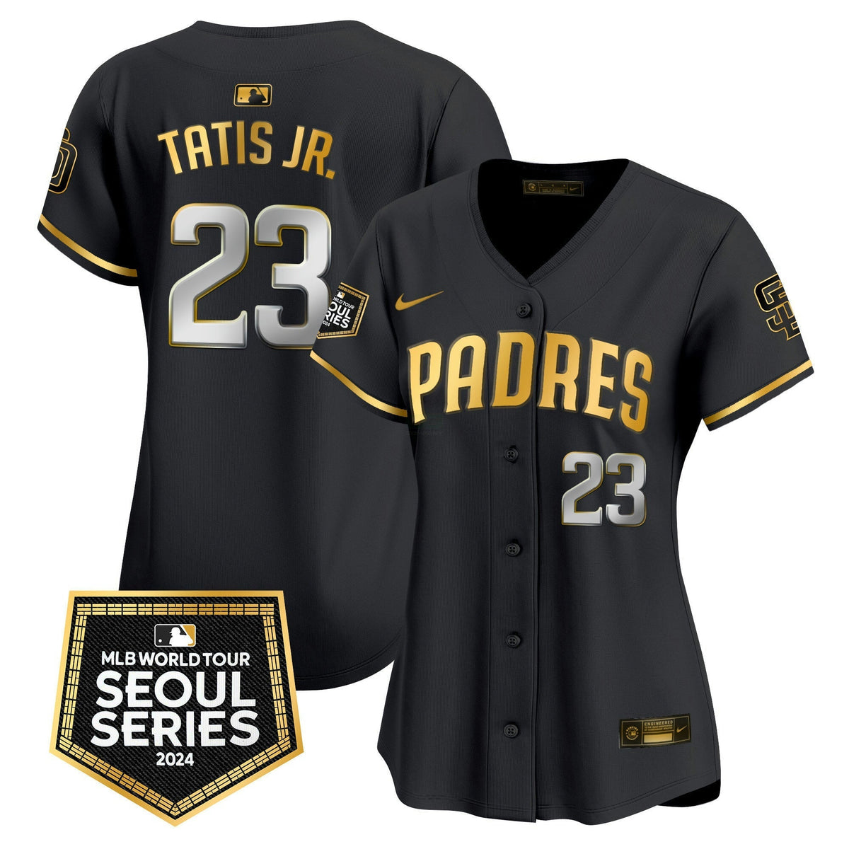 MLB San Diego Padres Women’s 2024 World Tour Seoul Series Patch Vapor Premier Limited Jersey