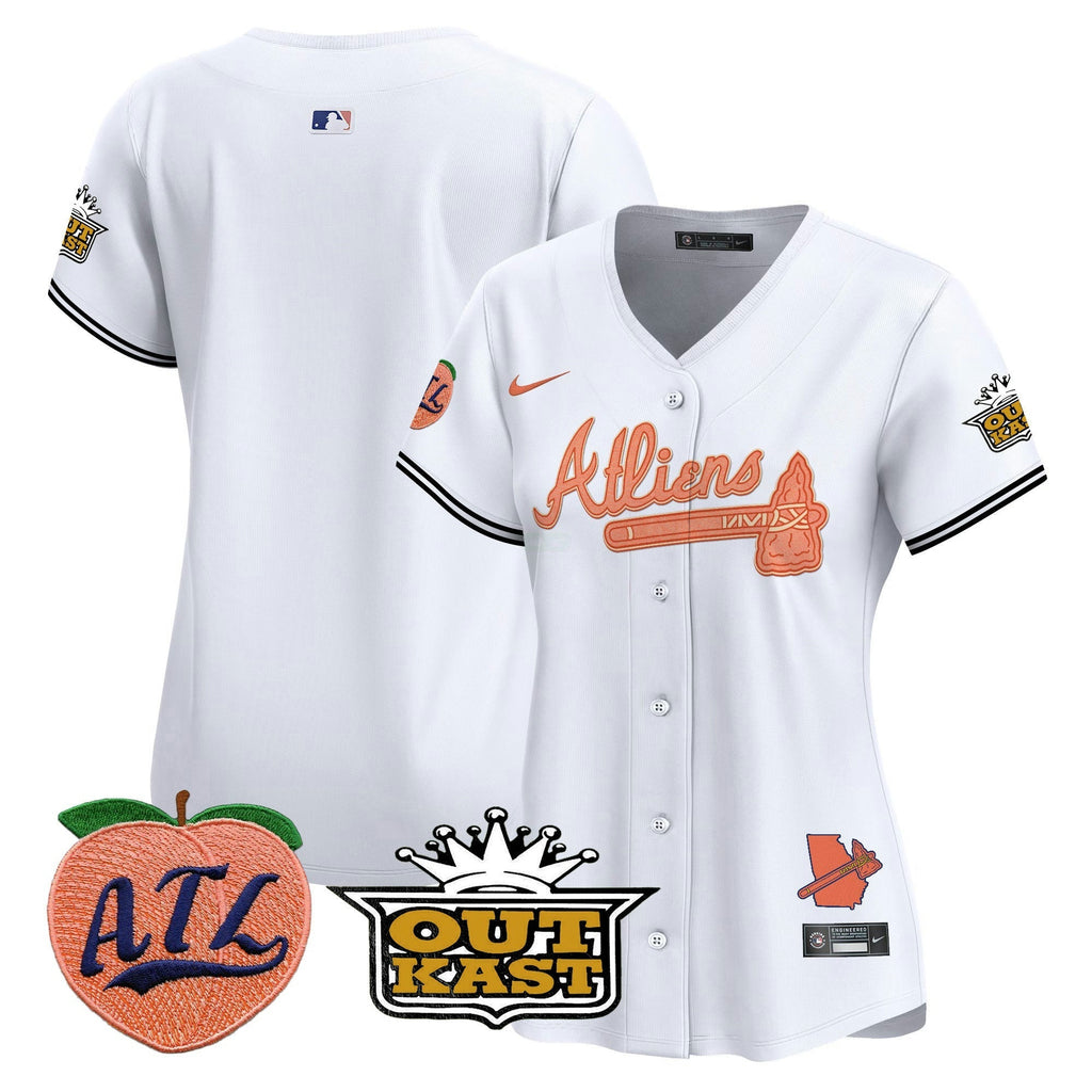 MLB Women’s Atlanta Atliens & Peach Vapor Premier Limited Jersey