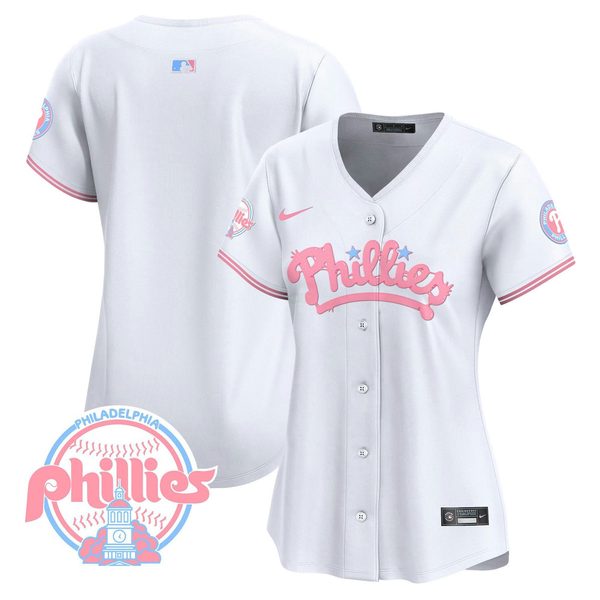 MLB Philadelphia Phillies Women’s Bubblegum Pink Vapor Premier Limited Jersey