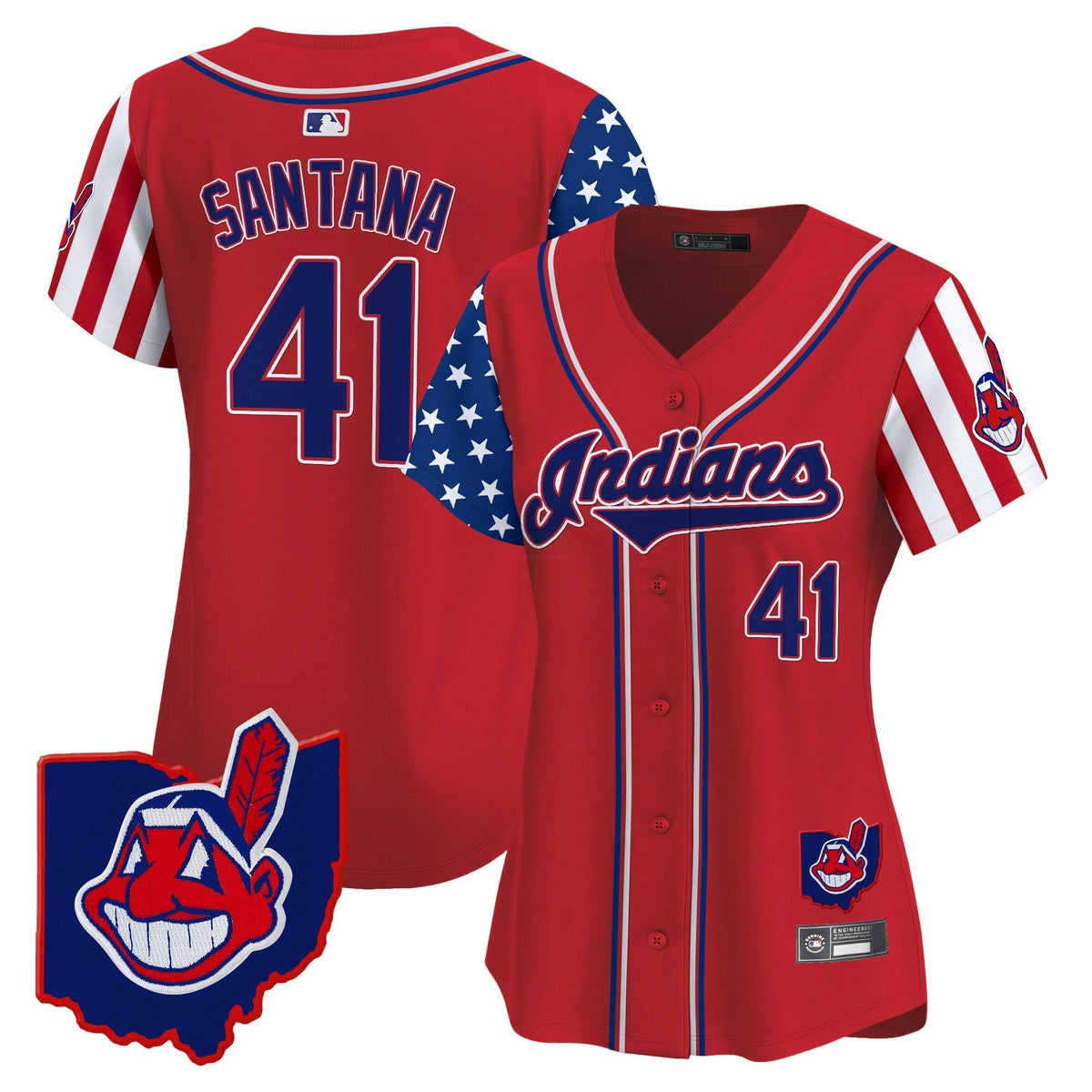 MLB Women’s Cleveland Indians 2025 Independence Day Vapor Premier Limited Jersey