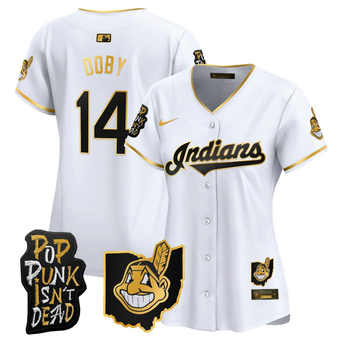 MLB Women’s Cleveland Indians MGK Patch Vapor Premier Limited Jersey