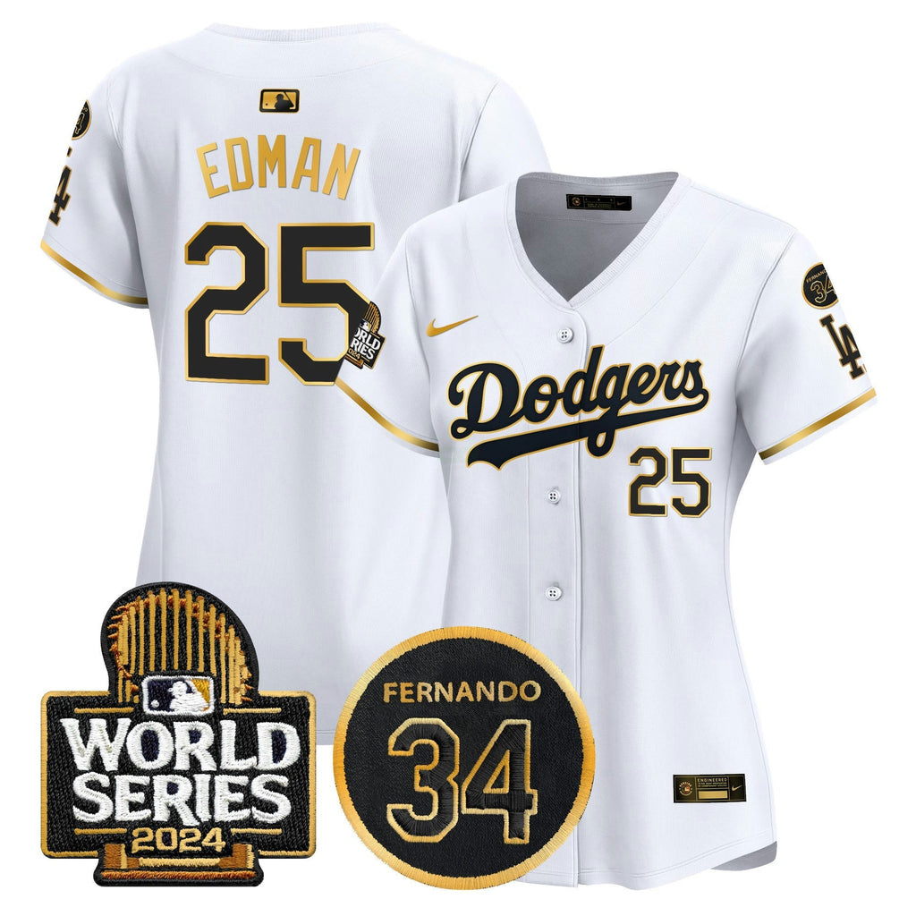 MLB Women’s Fernando Memorial & 2024 World Series Patch Vapor Premier Limited Jersey
