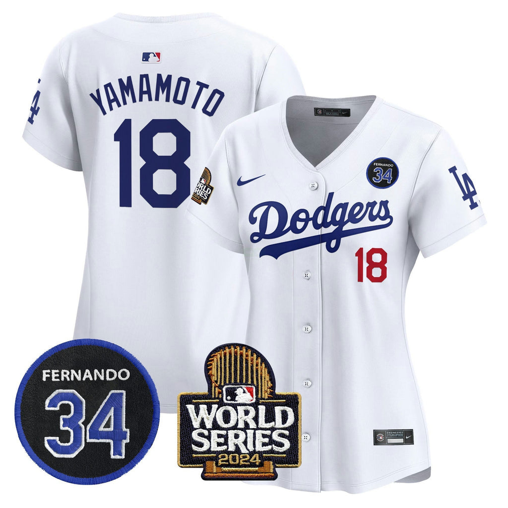 MLB Women’s Fernando Valenzuela & 2024 World Series Patch Vapor Premier Limited Jersey V2