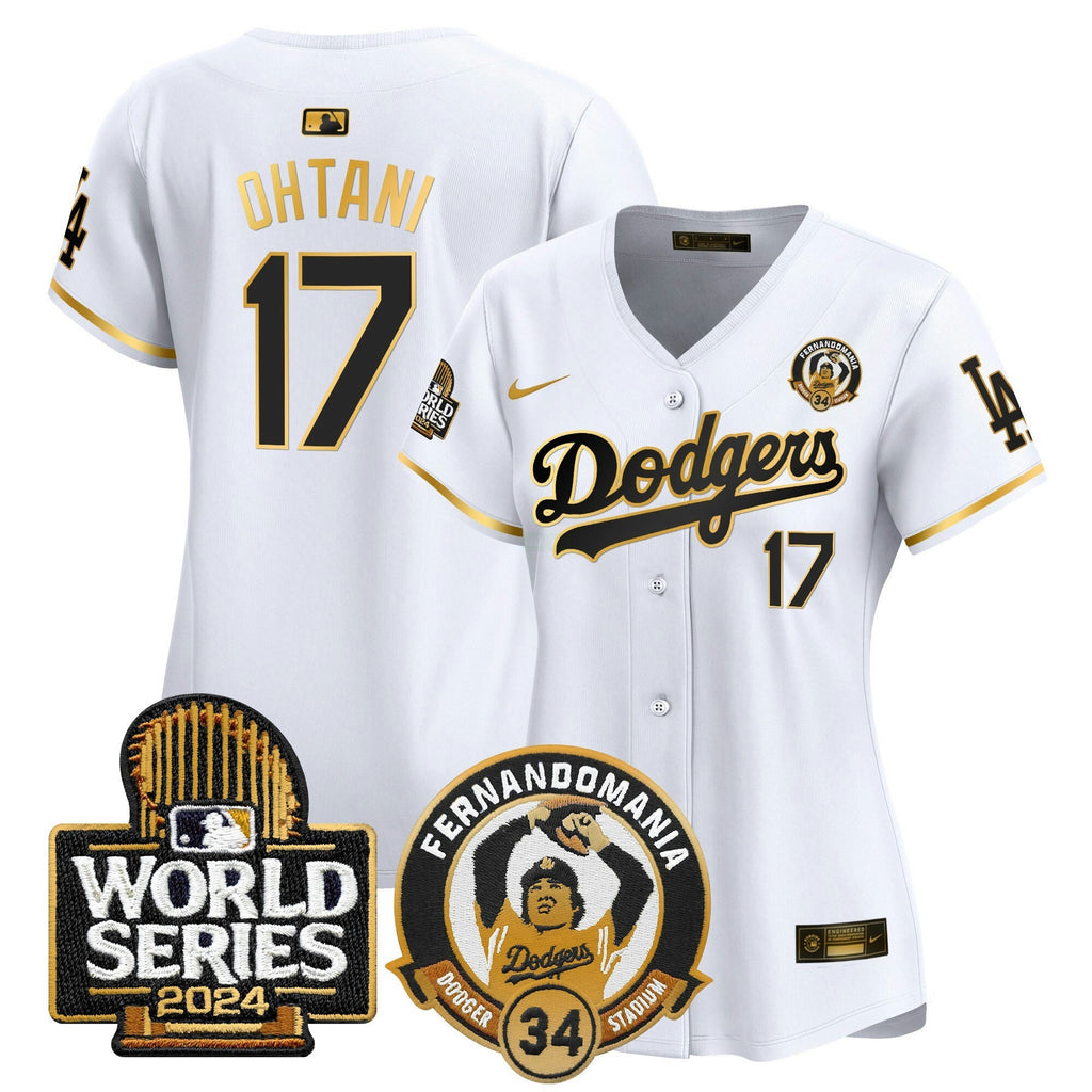 MLB Women’s Fernando Valenzuela & 2024 World Series Patch Vapor Premier Limited Jersey