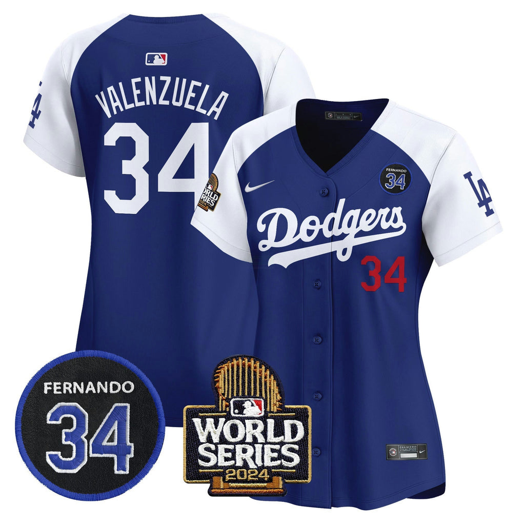 MLB Women’s Fernando Valenzuela & 2024 World Series Patch Vapor Premier Limited Jersey V2
