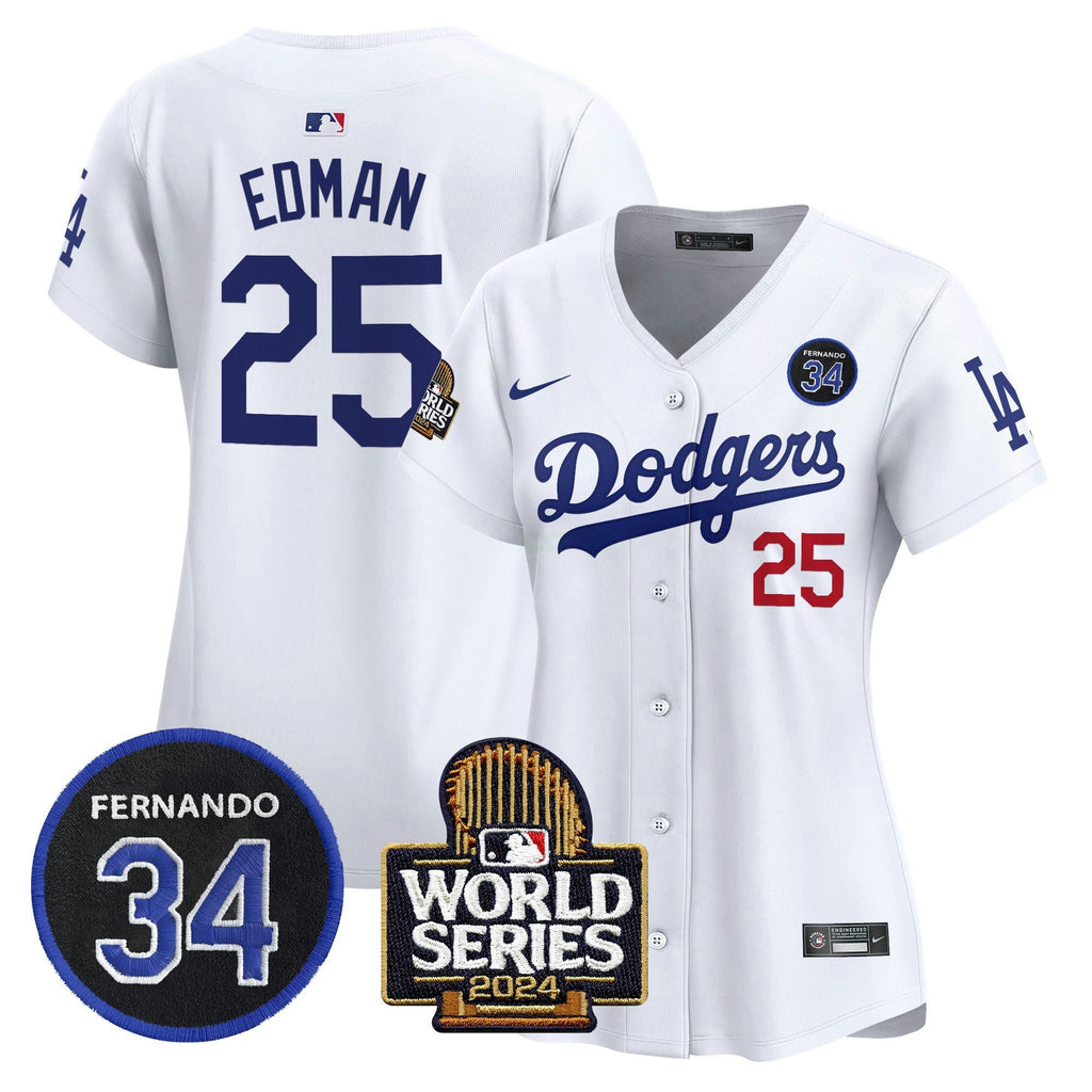 MLB Women’s Fernando Valenzuela & 2024 World Series Patch Vapor Premier Limited Jersey V2
