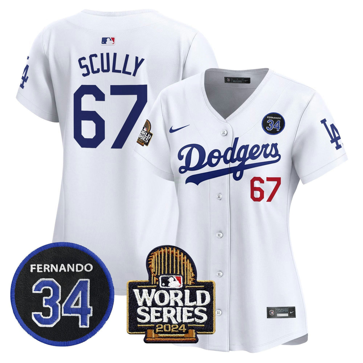 MLB Women’s Fernando Valenzuela & 2024 World Series Patch Vapor Premier Limited Jersey V2