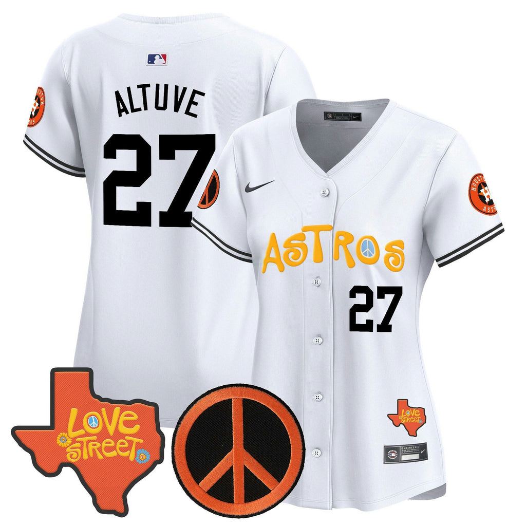 MLB Women’s Love Street & Peace Sign Patch Vapor Premier Limited Jersey