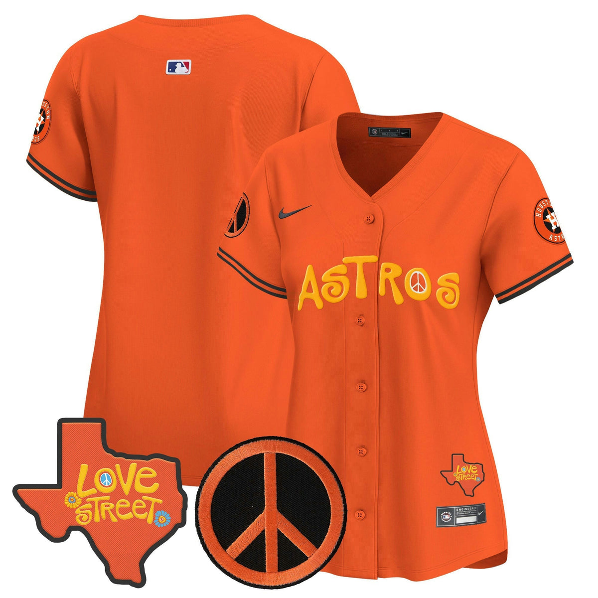 MLB Women’s Love Street & Peace Sign Patch Vapor Premier Limited Jersey