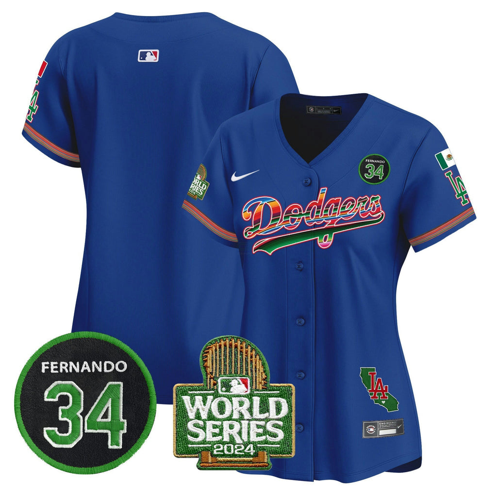 MLB Women’s Mexico Fernando Memorial & 2024 World Series Patch Vapor Premier Limited Jersey