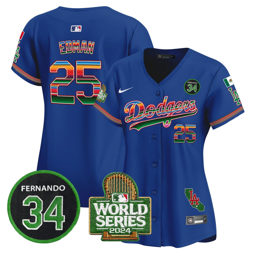 MLB Women’s Mexico Fernando Memorial & 2024 World Series Patch Vapor Premier Limited Jersey