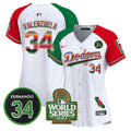 MLB Women’s Mexico Fernando Memorial & 2024 World Series Patch Vapor Premier Limited Jersey