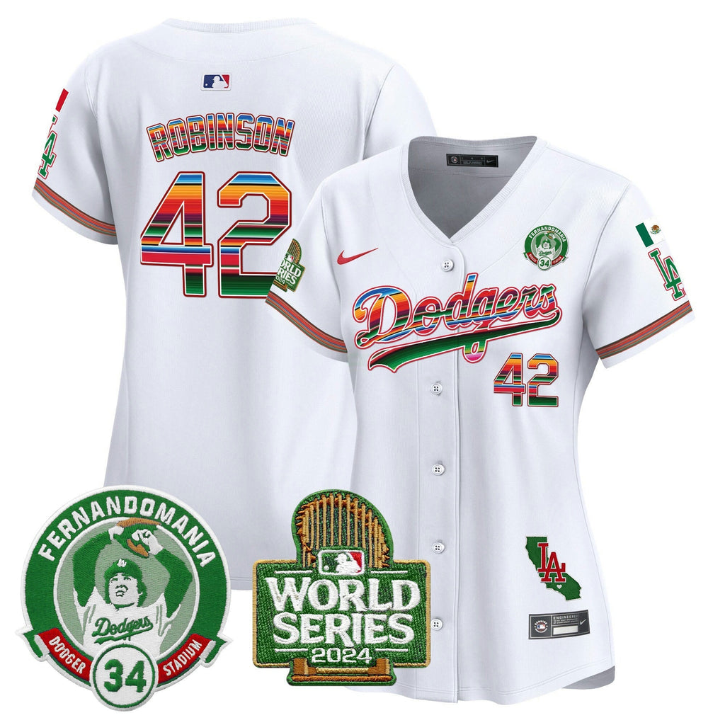 MLB Women’s Mexico Fernando Valenzuela & 2024 World Series Patch Vapor Premier Limited Jersey
