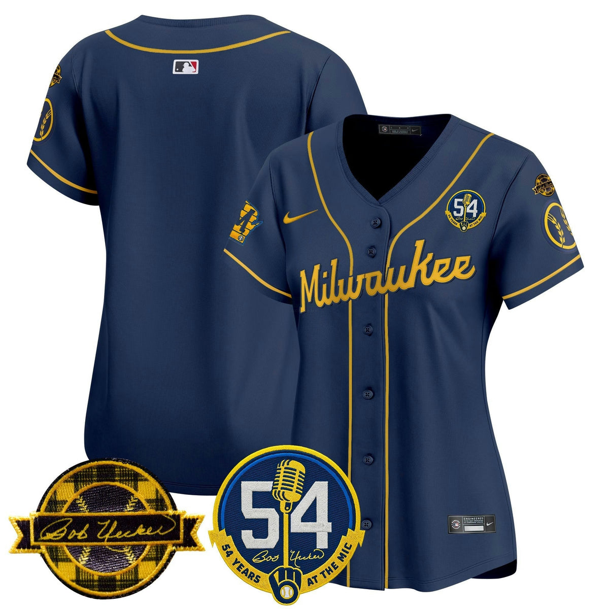 MLB Women’s Milwaukee ‘Bob Uecker – 54 Seasons for ’ Vapor Premier Limited Jersey