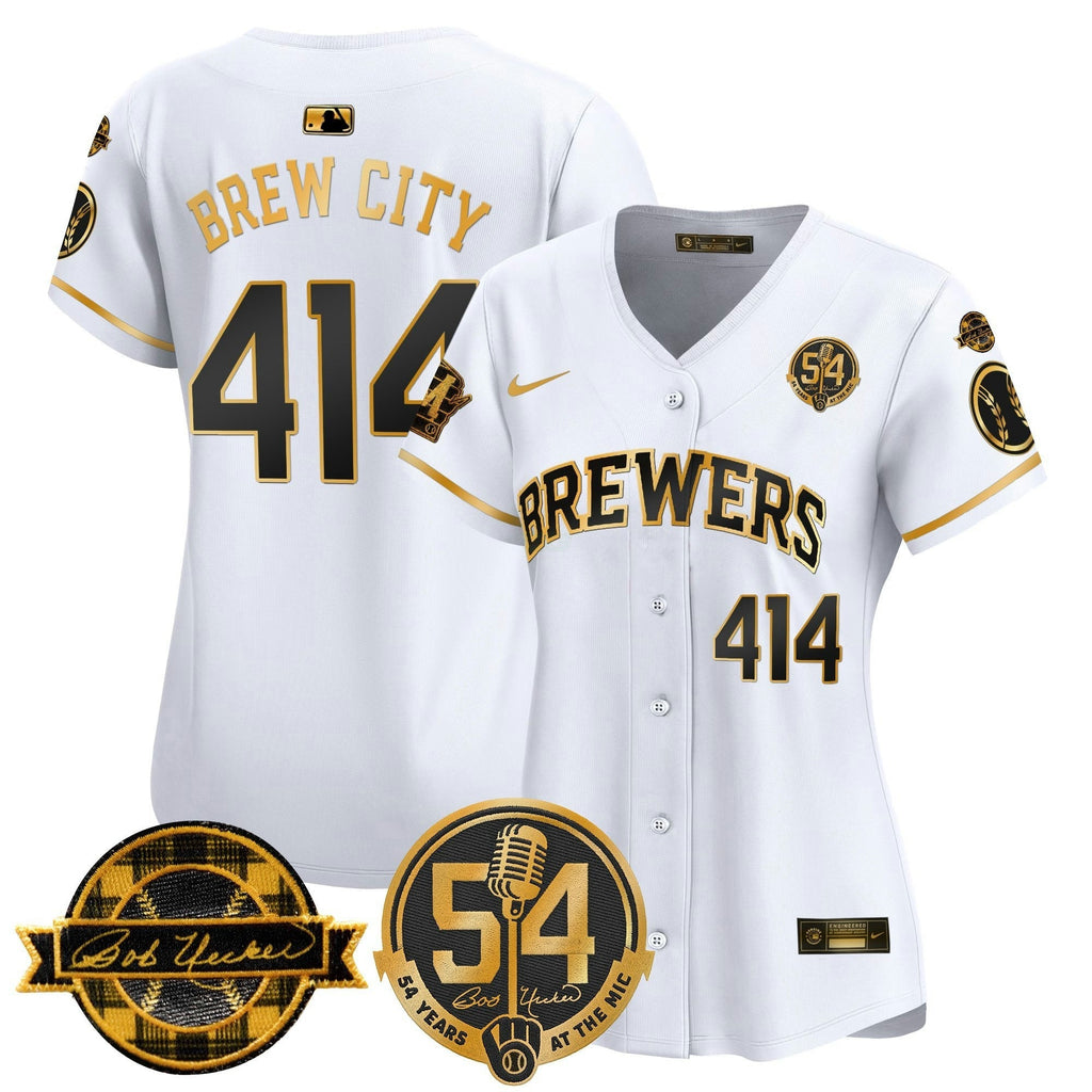 MLB Women’s Milwaukee ‘Bob Uecker – 54 Seasons for ’ Vapor Premier Limited Jersey