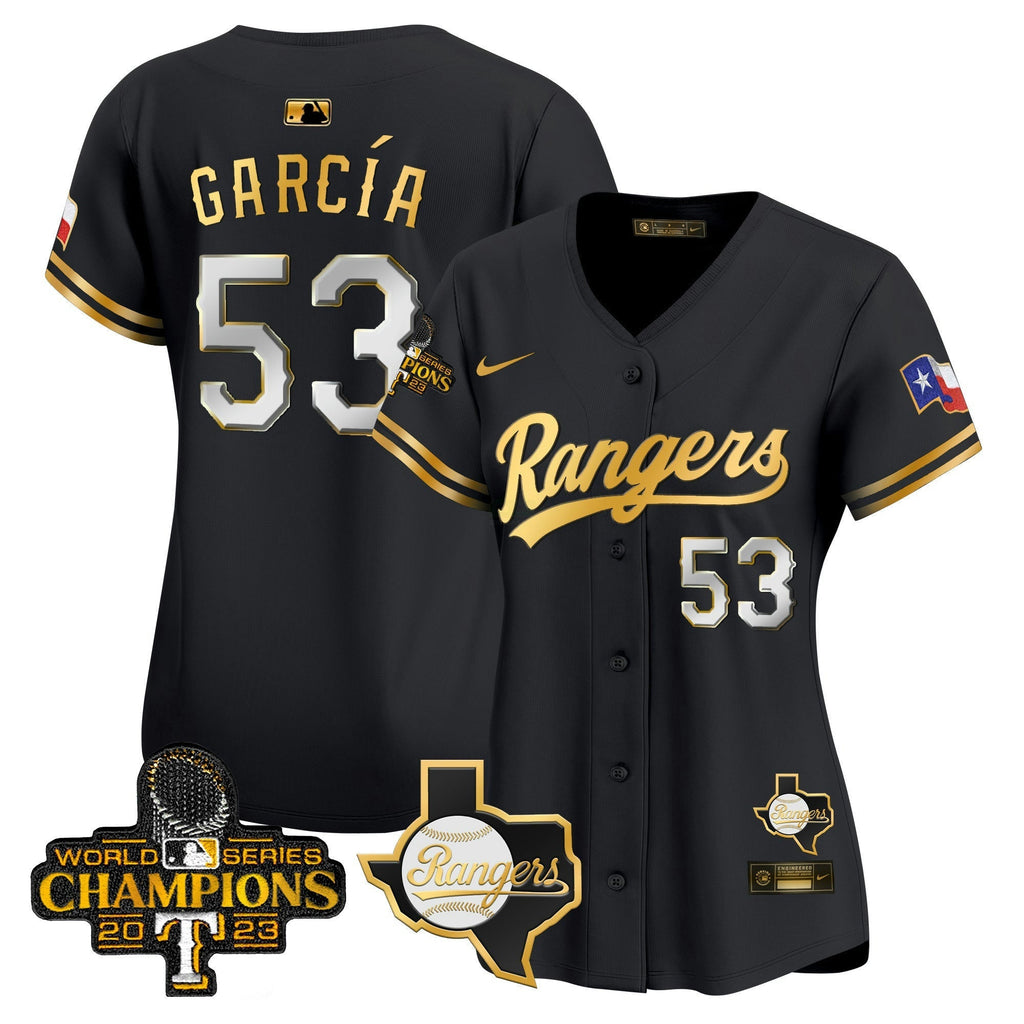 MLB Women’s Texas 2023 World Series Champions Gold Trim Vapor Premier Limited Jersey V2