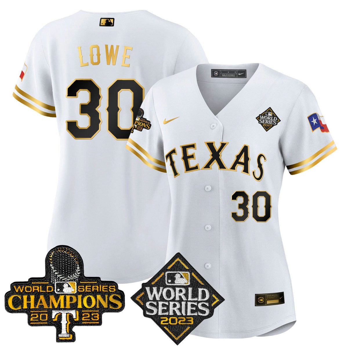 MLB Women’s Texas 2023 World Series Champions Jersey V4