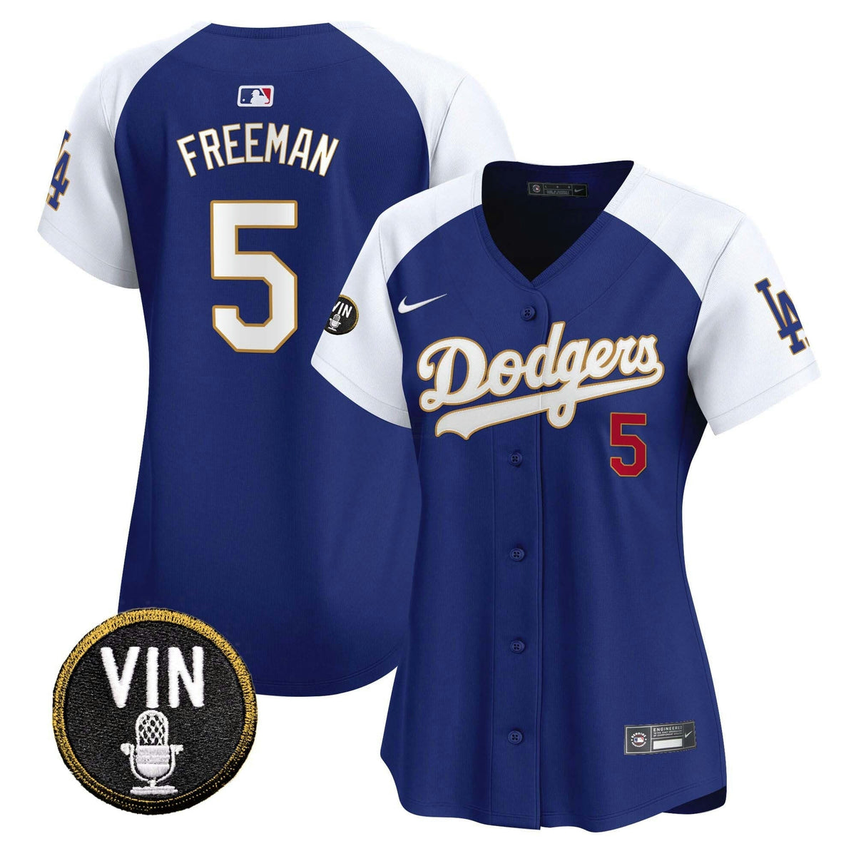 MLB Women’s Vin Scully Patch Gold Trim Vapor Premier Limited Jersey