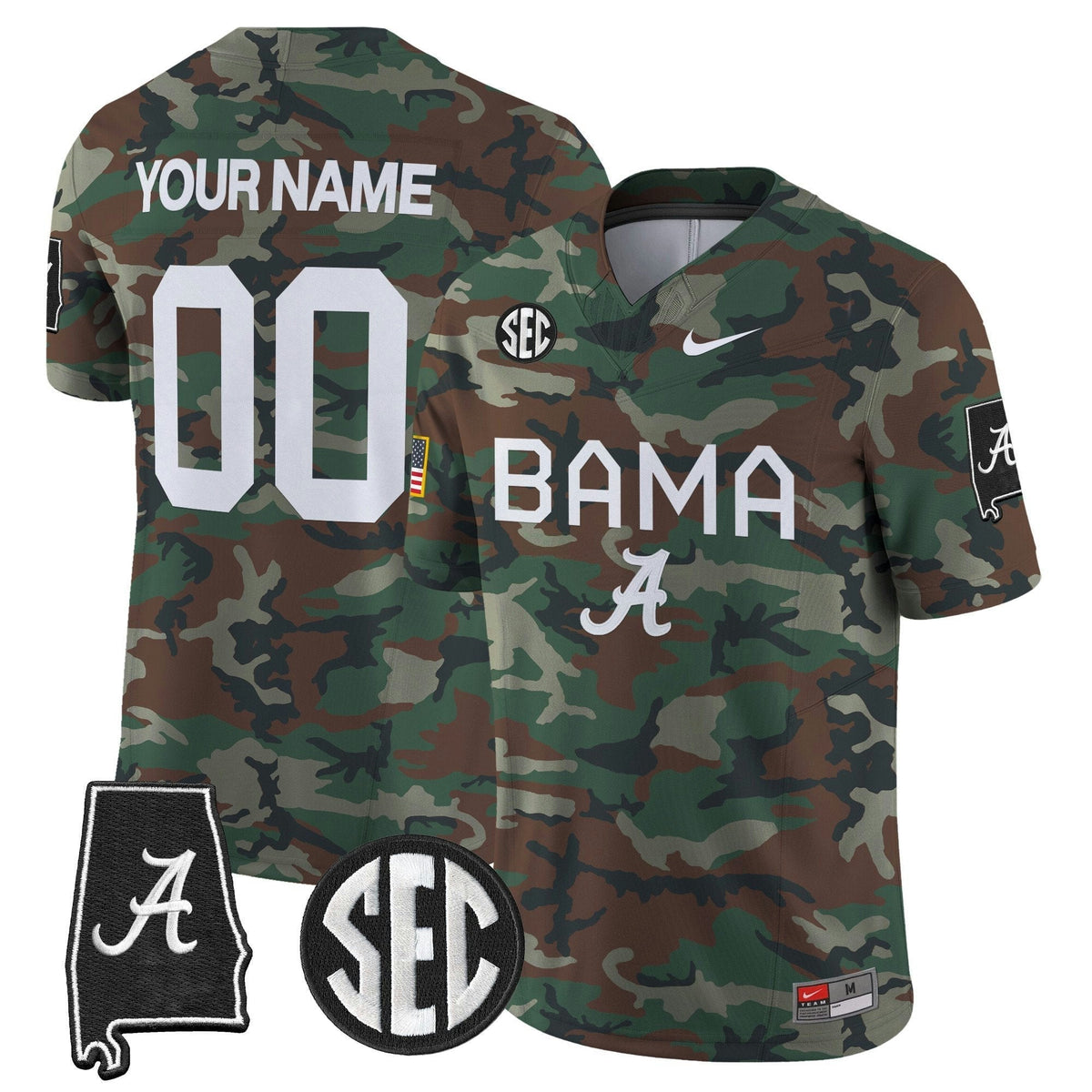 NCAA Alabama Crimson Tide 2024 Military Vapor Limited Jersey - Custom