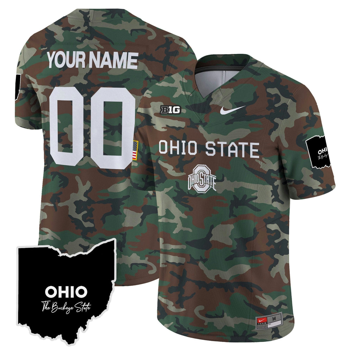 NCAA Ohio State Buckeyes 2024 Military Vapor Limited Jersey - Custom