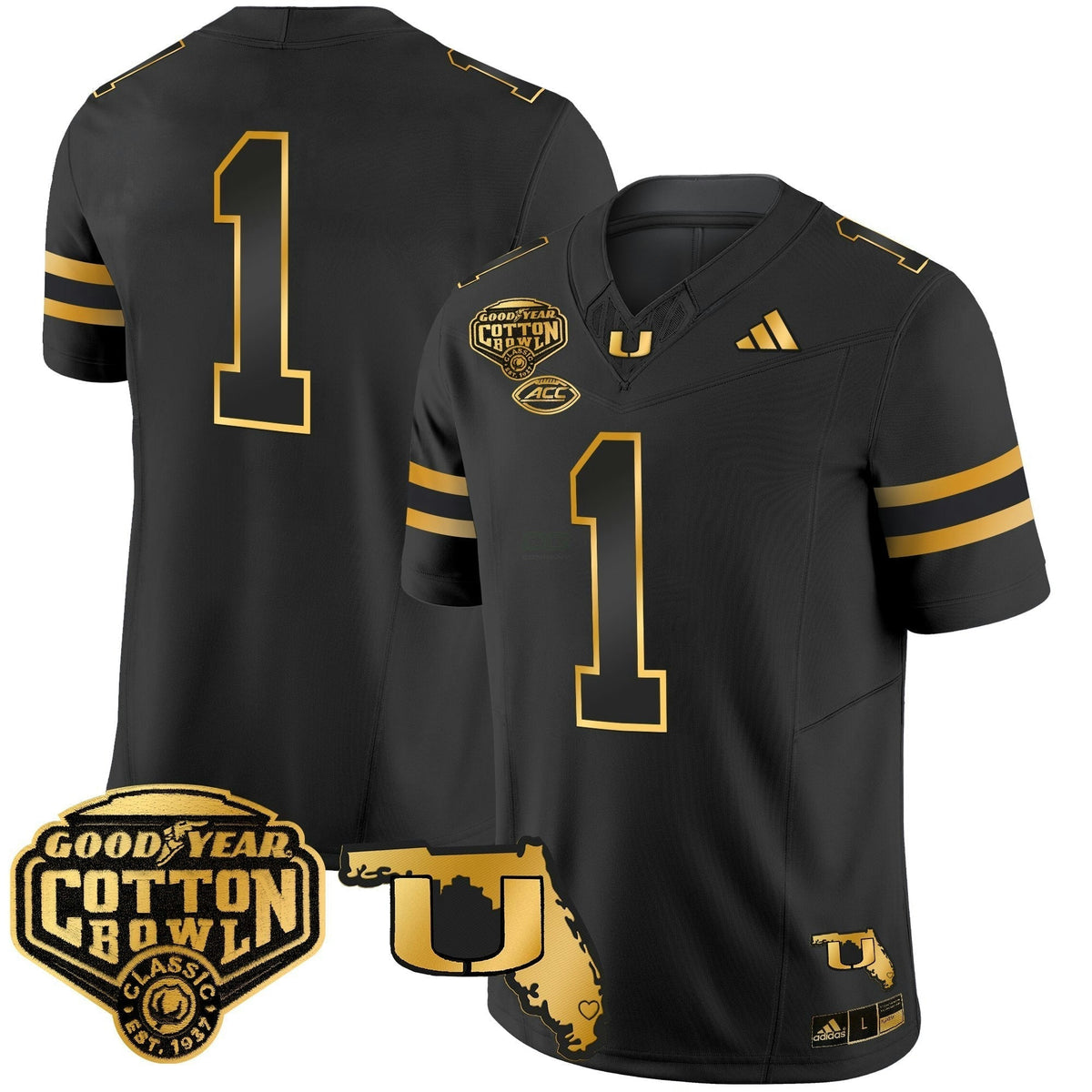 NCAA 2025/26 Cotton Bowl & Florida Patch Gold Vapor Limited Jersey