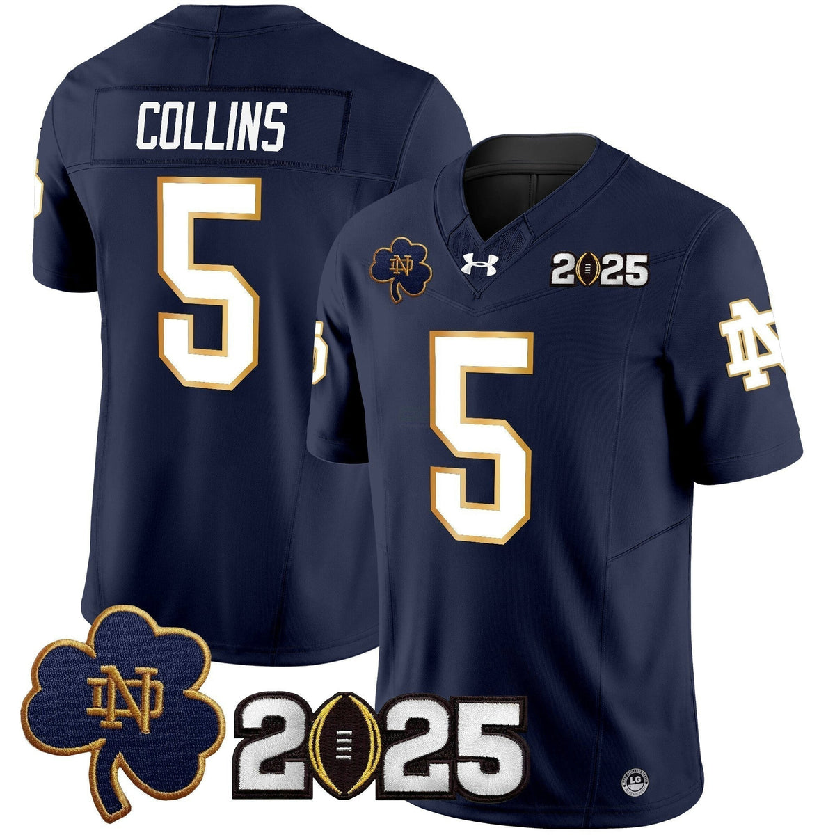 NCAA Notre Dame Fighting Irish 2025 College Football Playoff Final Patch Vapor Limited Jersey