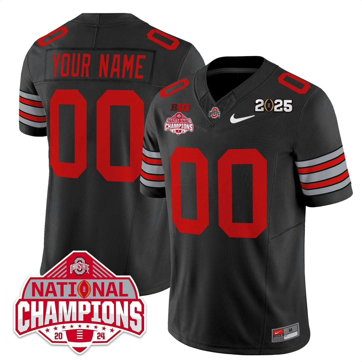 NCAA Custom Name/Gender 'Heritage Stripe' 2025 College Football Playoff Patch - National Champions Jersey N19