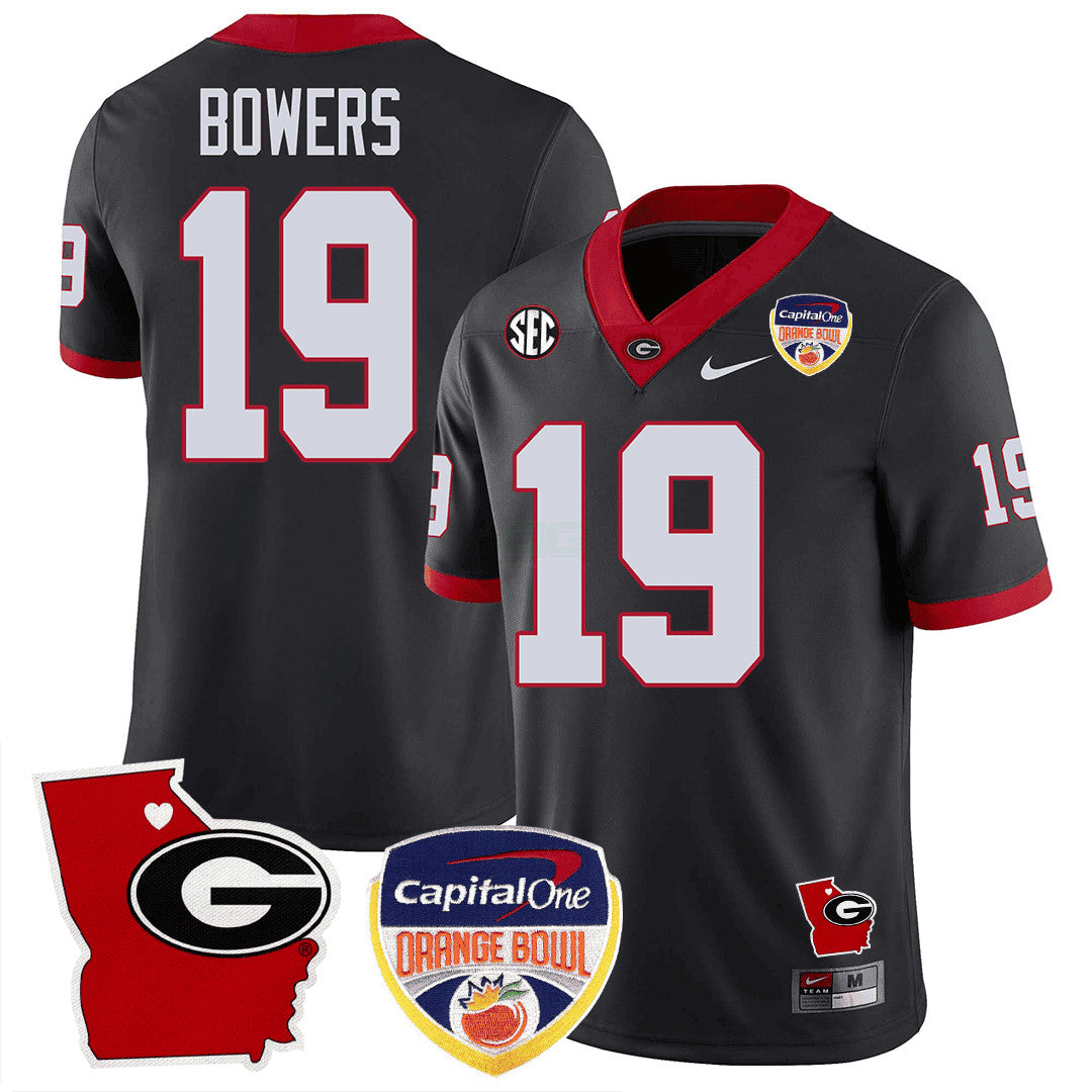 NCAA Georgia State Map & Orange Bowl Patch Jersey