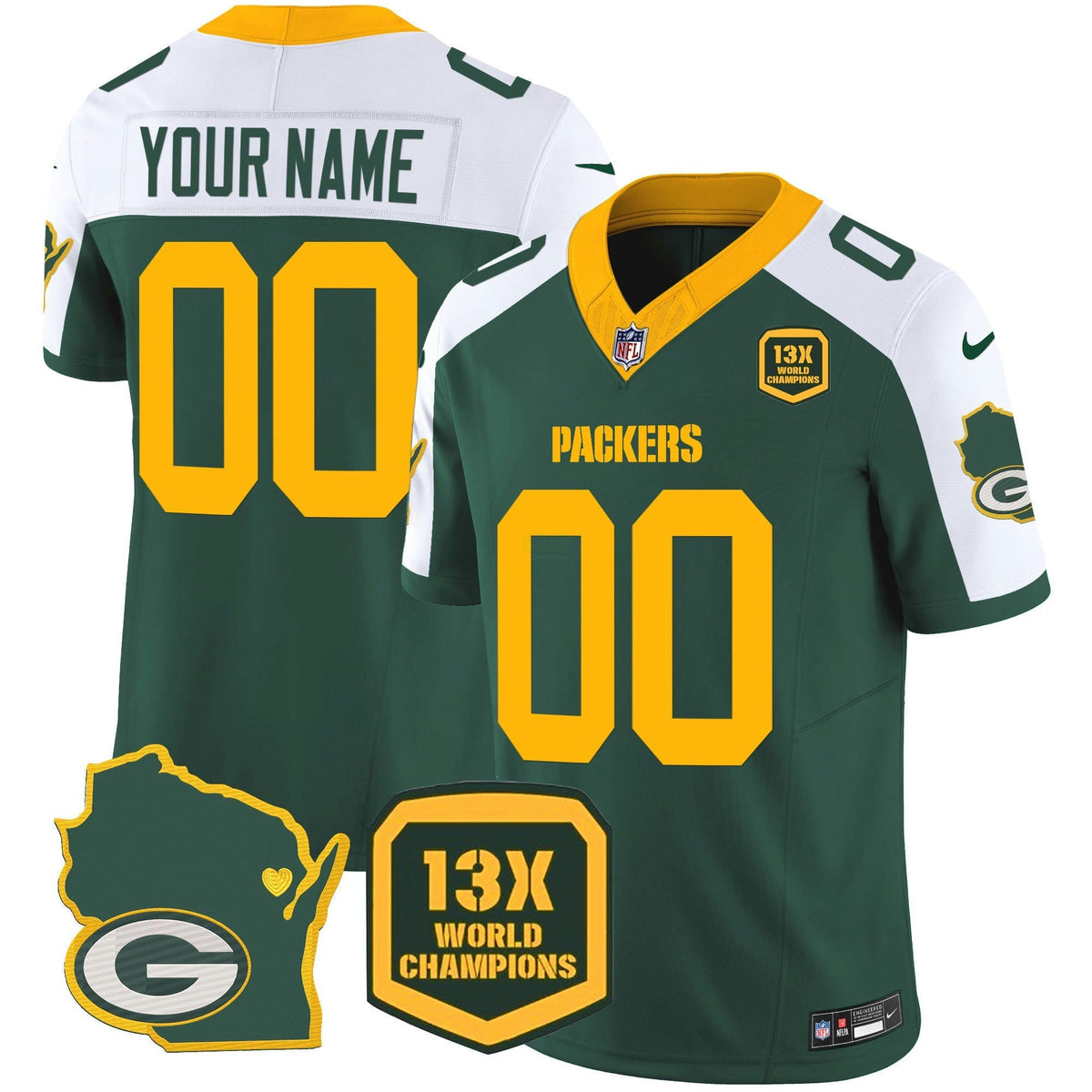 NFL 13 Time World Champions & Home Patch Vapor Jersey V2