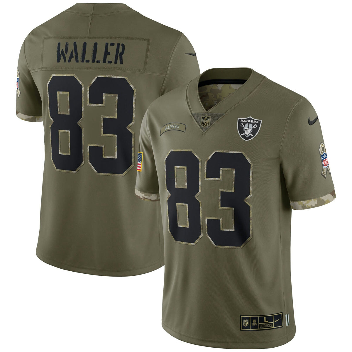 Jersey NFL Las Vegas Raiders 2022 Salute To Service Retired Player Limited – Olive