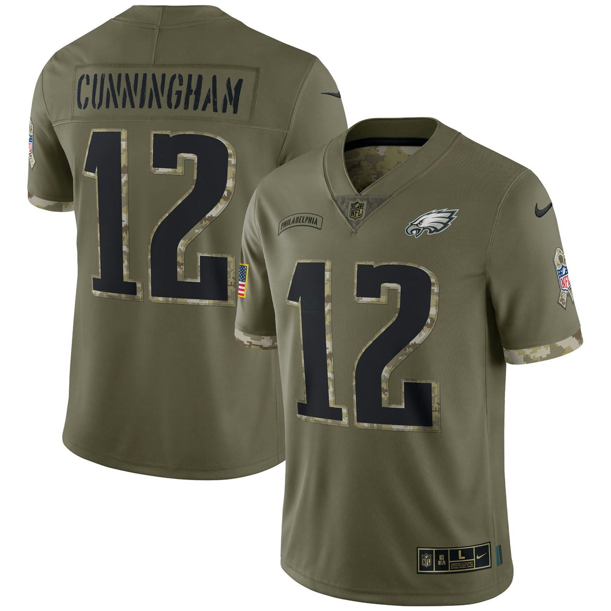 Jersey NFL Philadelphia Eagles 2022 Salute To Service Retired Player Limited – Olive