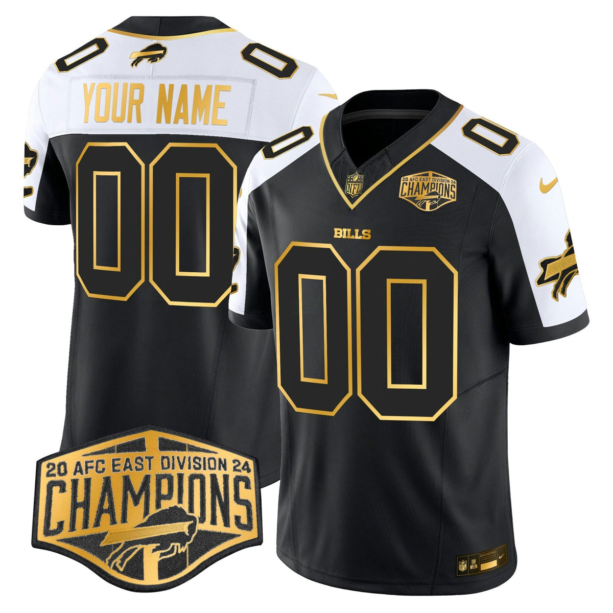 NFL 2024 AFC East Division Champions Gold Vapor Limited Jersey