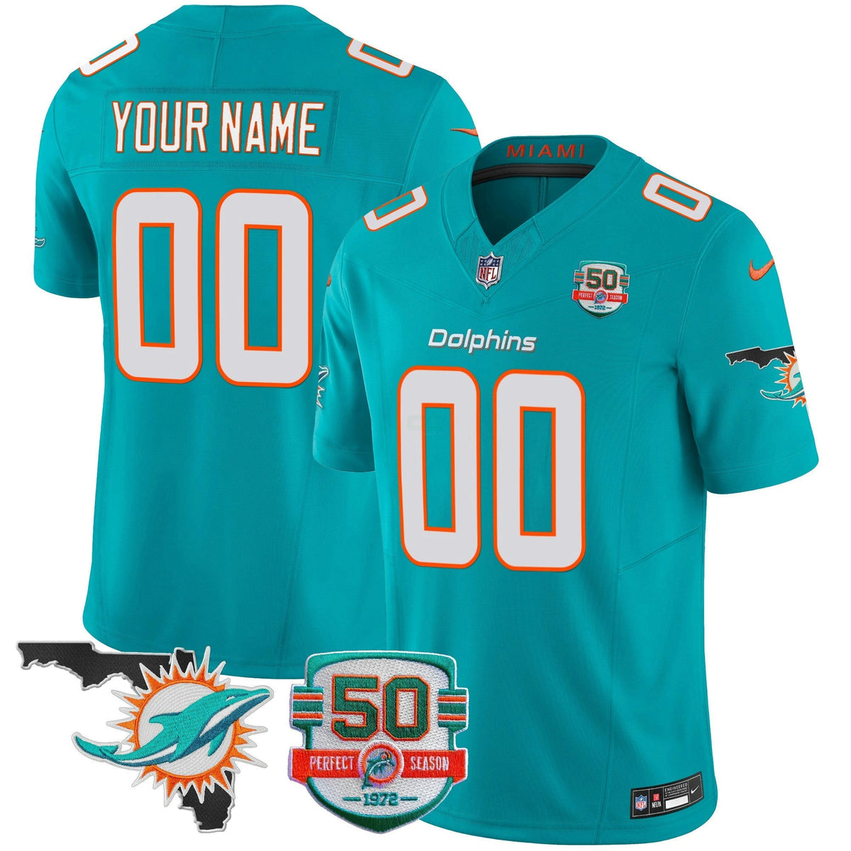 NFL 50th Perfect Season & Florida Patch Vapor Jersey