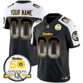 NFL Arch Smoke 50th Anniversary Of Super Bowl IX Patch Vapor Limited Jersey