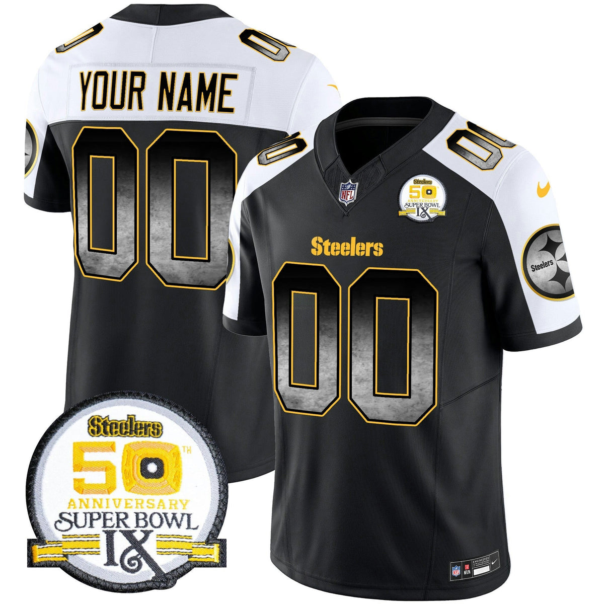 NFL Arch Smoke 50th Anniversary Of Super Bowl IX Patch Vapor Limited Jersey