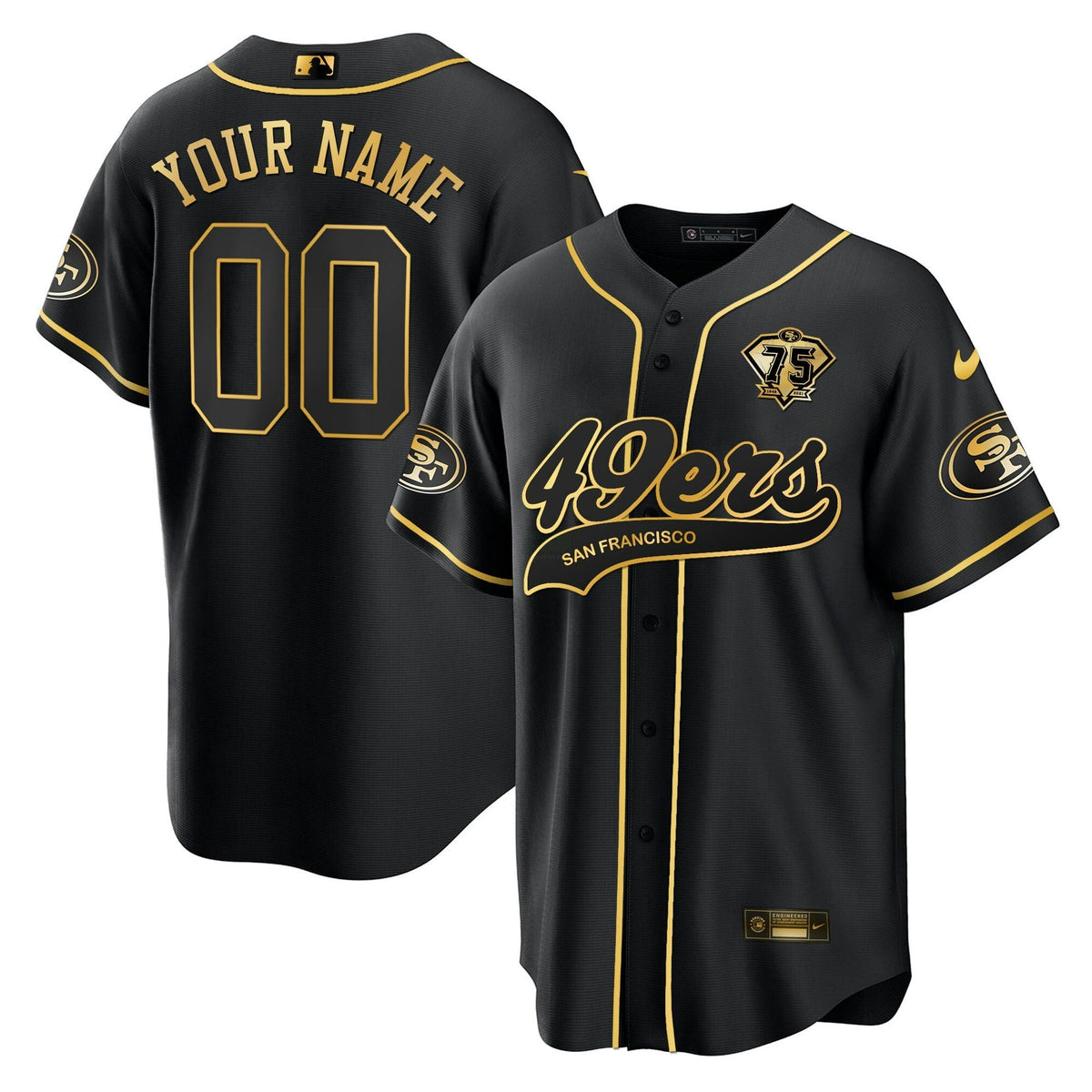 NFL Baseball Black Gold Jersey - Black Gold