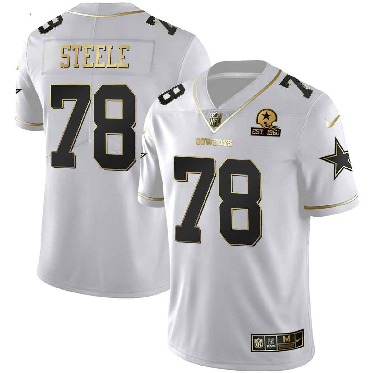 Jersey NFL White Gold Est 1960 Patch
