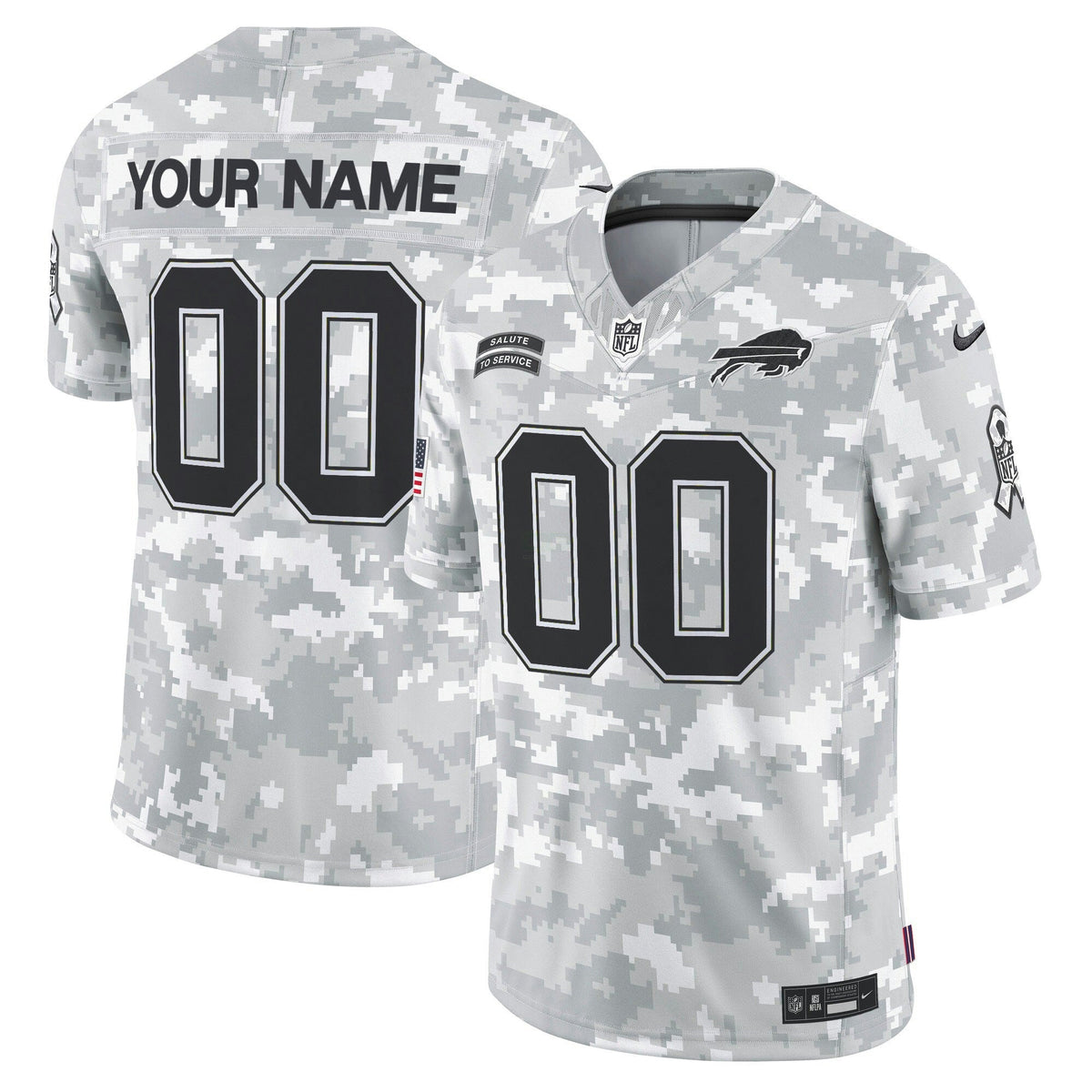 NFL Buffalo 2024 Salute to Service Vapor Limited Jersey – Arctic Camo - Custom