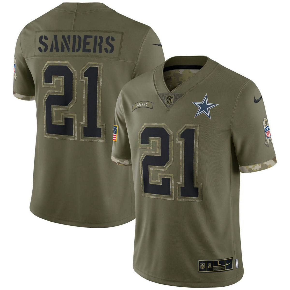 NFL Deion Sanders Dallas Salute To Service Jersey - Salute To Service