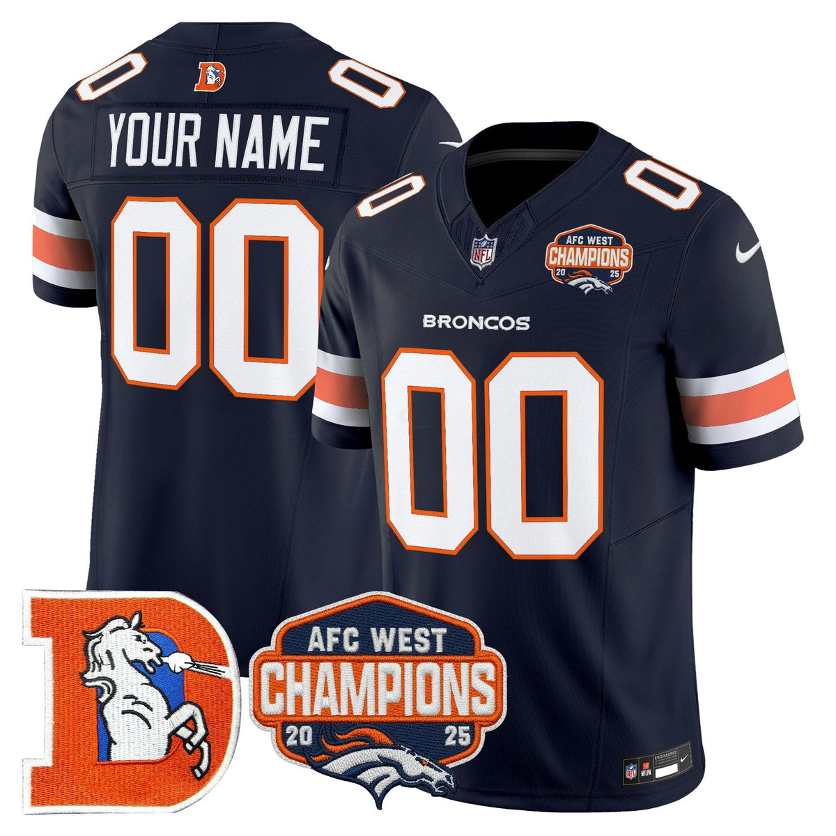 NFL Denver Throwback Vapor Limited Jersey – 2025 AFC West Division Champions Patch
