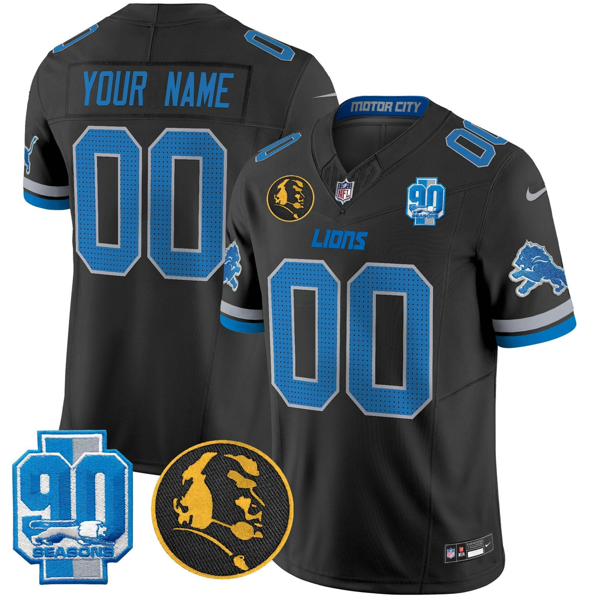 NFL Detroit 2024 90th & John Madden Patch Vapor Limited Jersey V2
