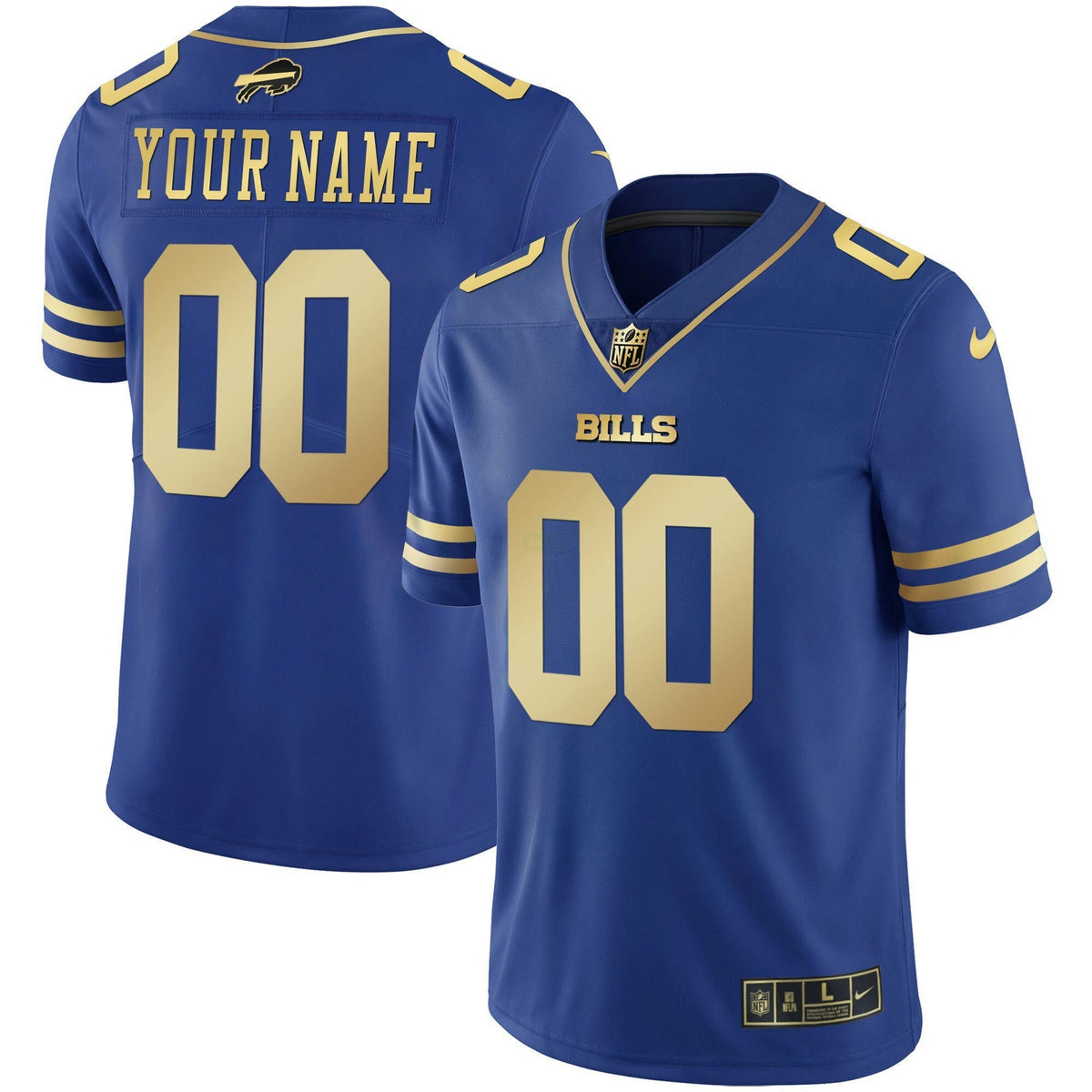 Jersey NFL Gold and Split Custom Name and Number