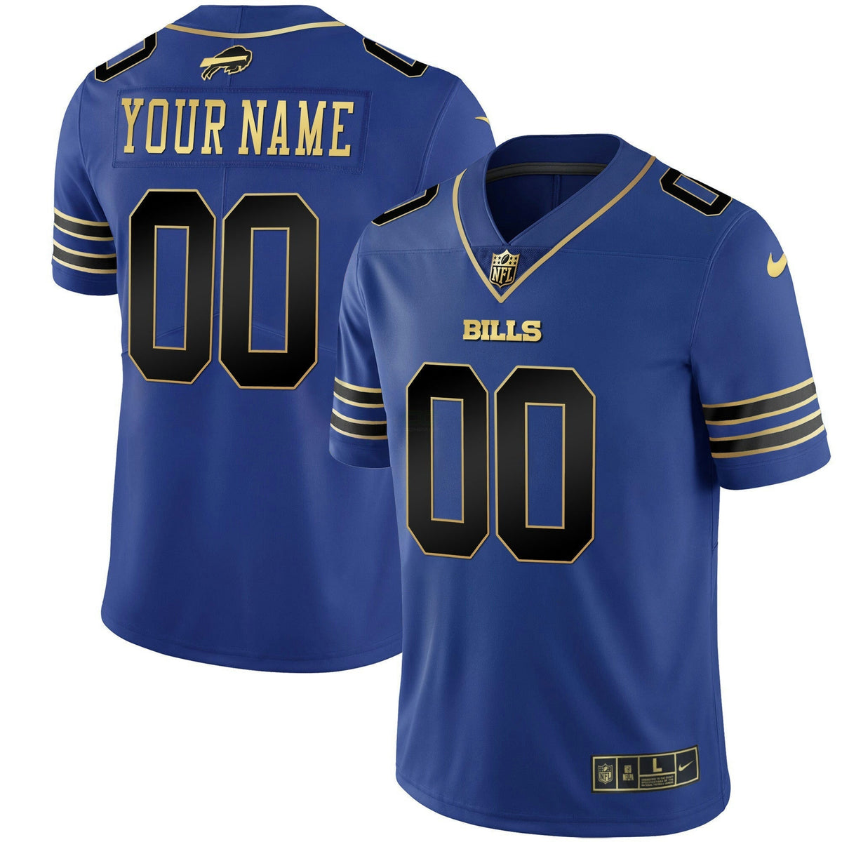 Jersey NFL Gold and Split Custom Name and Number