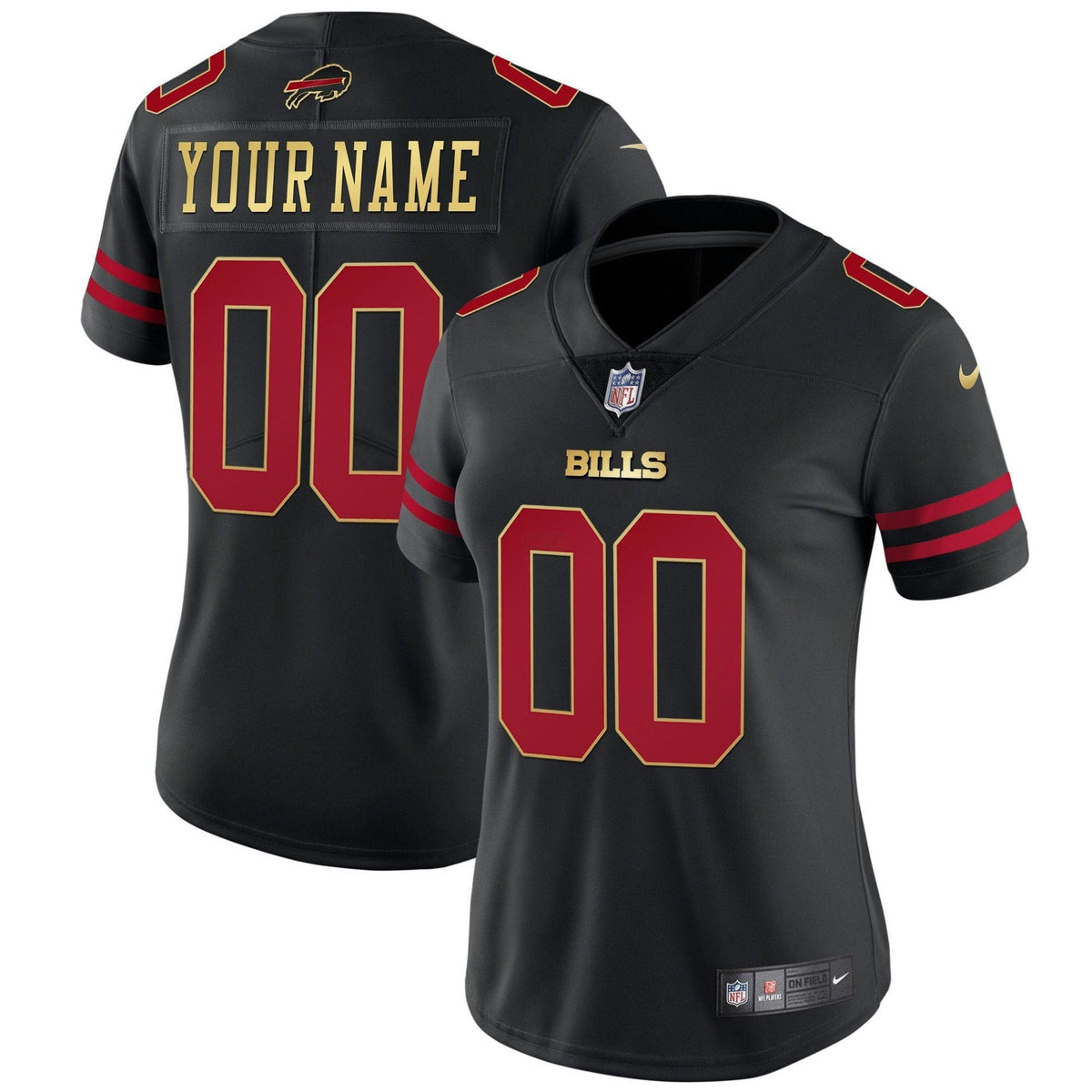 Jersey NFL Gold and Split Custom Name and Number