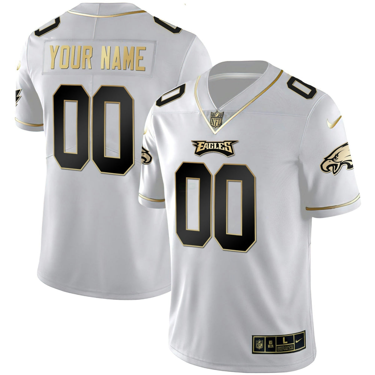 Jersey NFL Gold & Split Custom Name and Number