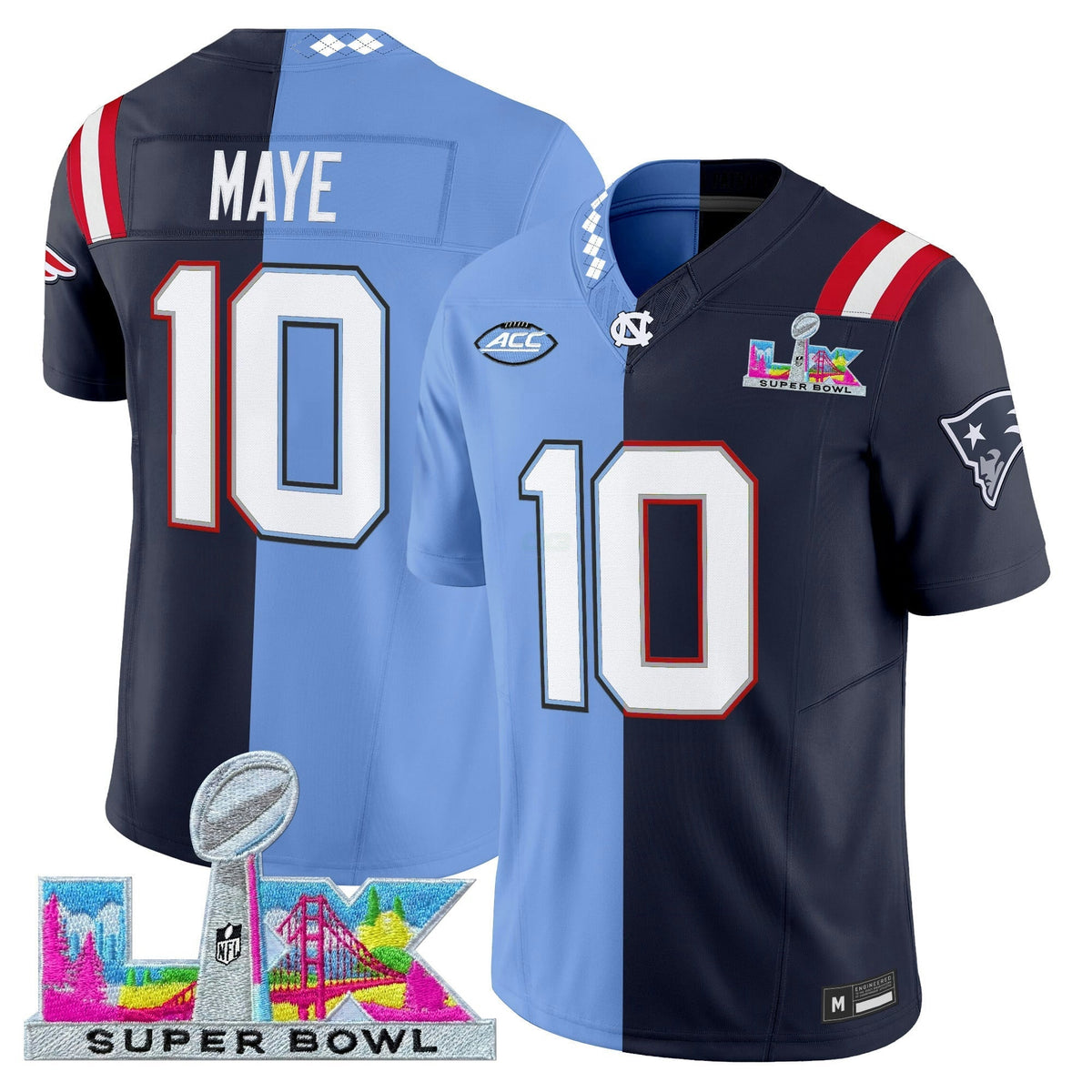 NFL Drake Maye Split Vapor Limited Jersey - Drake Maye