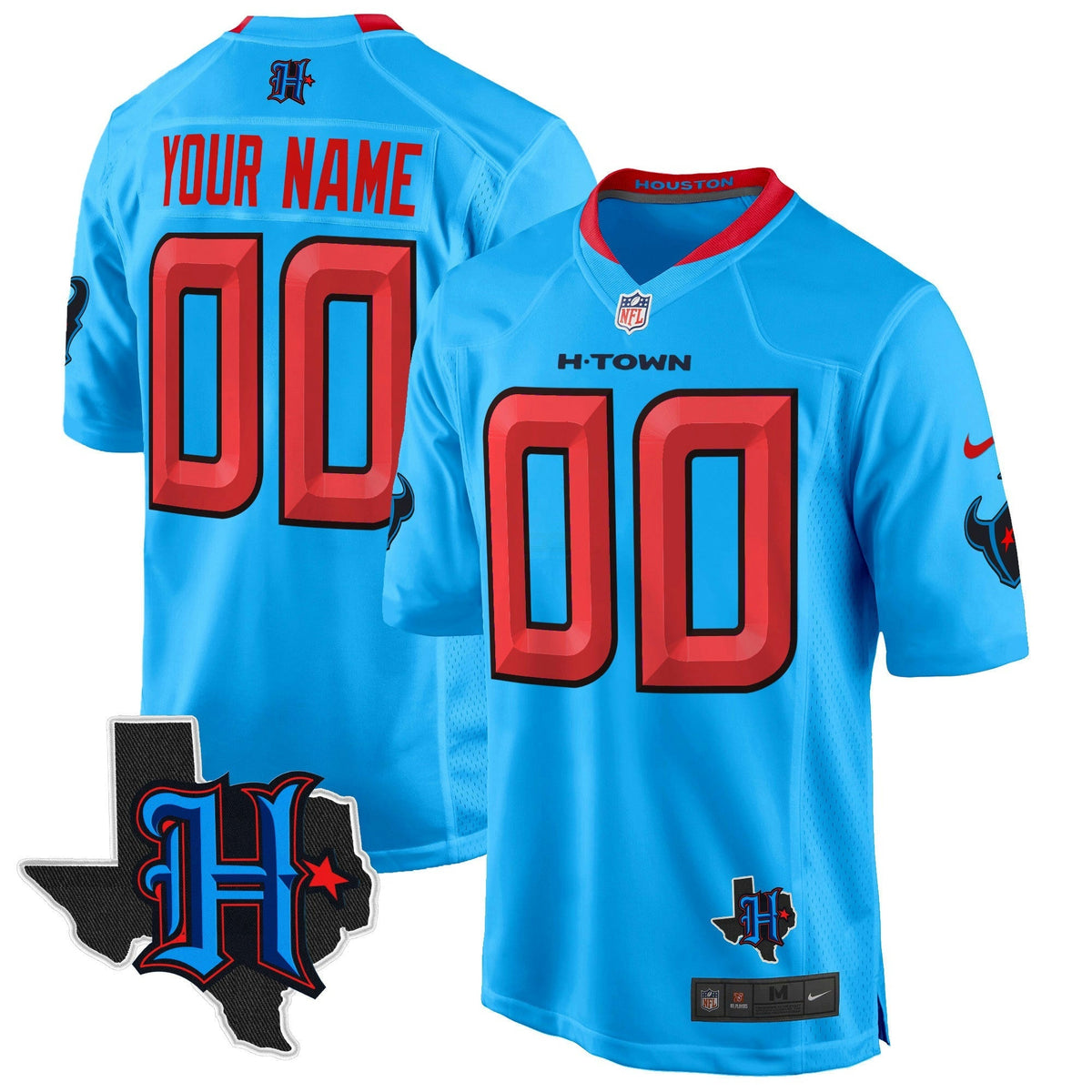 NFL Houston 2024 Texas Patch Game Jersey