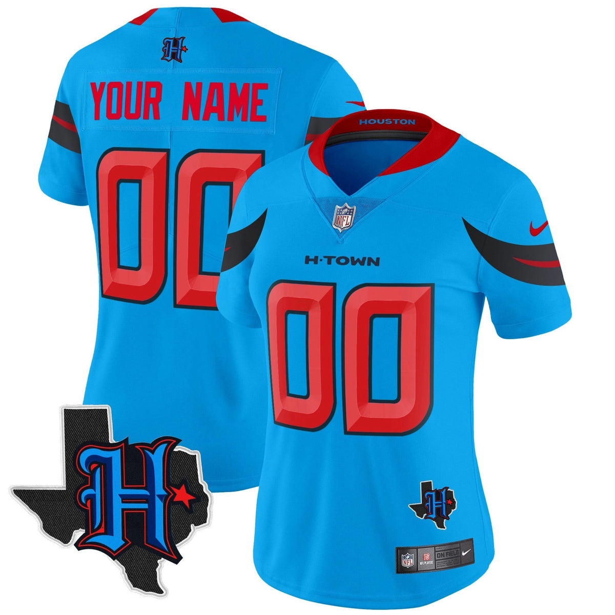 NFL Houston 2024 Texas Patch Vapor Limited Jersey V3