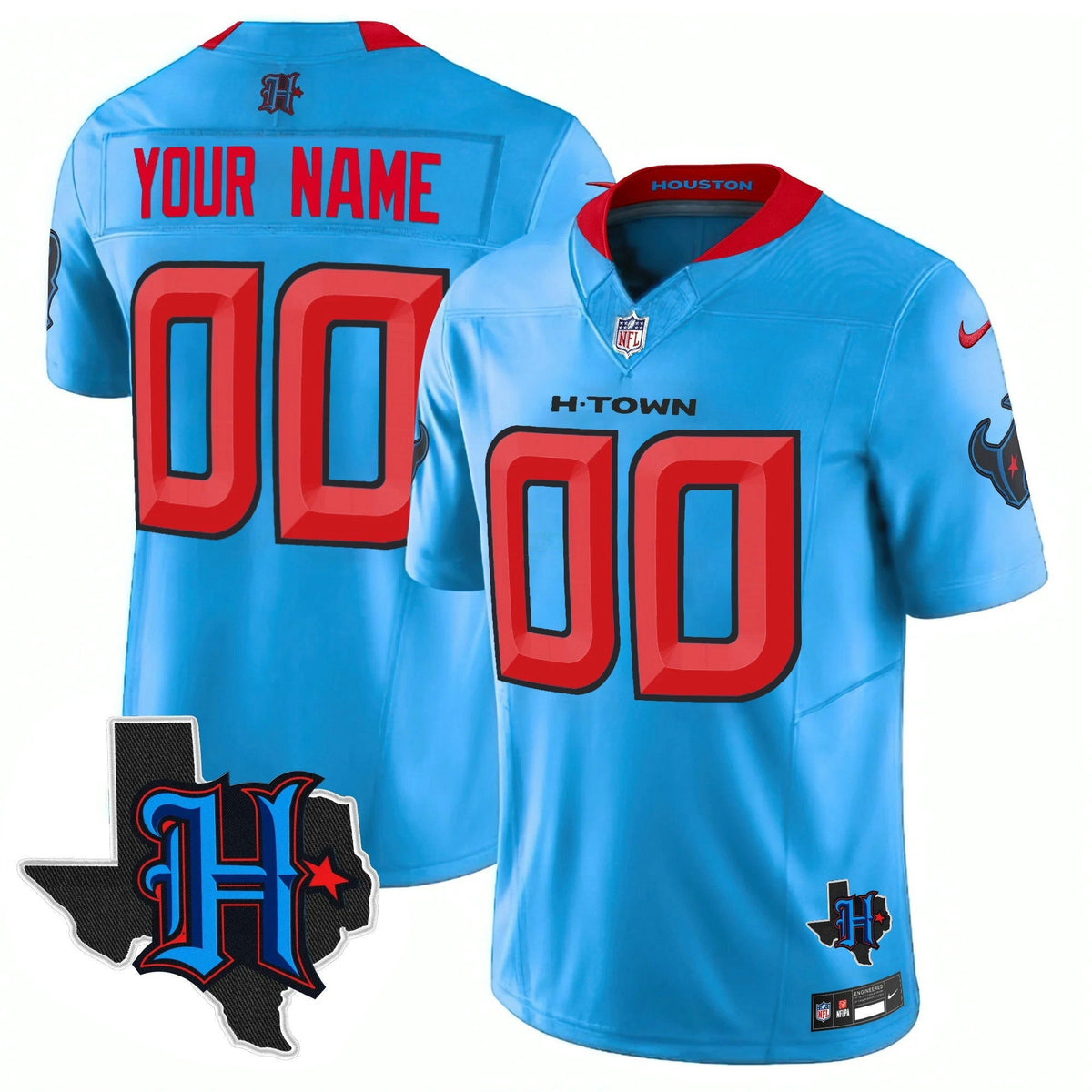 NFL Houston 2025 Texas Patch Vapor Limited Jersey V2